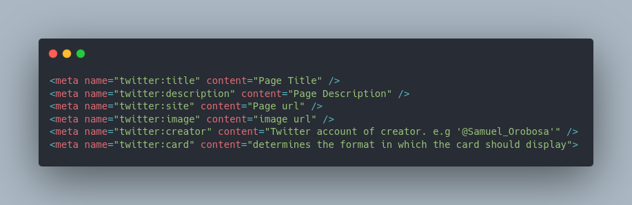Twitter Meta Tags